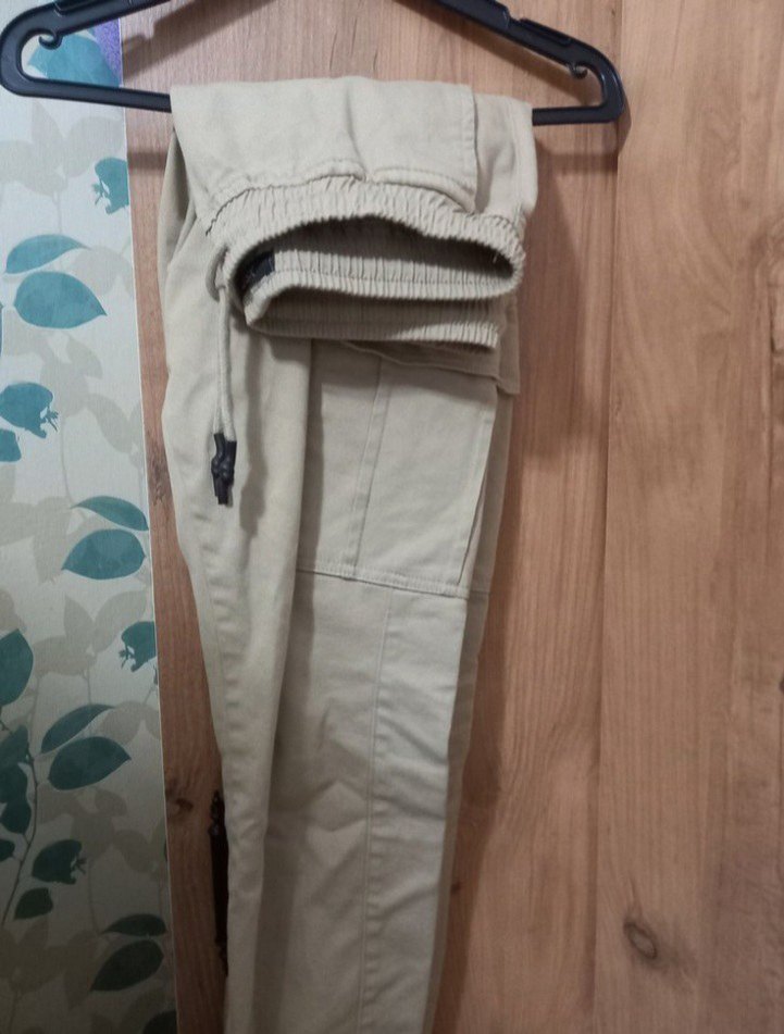 Kadın Bej Pamuklu Bol Kesim Kemerli Pantolon son fiyat 350 - Görsel 3