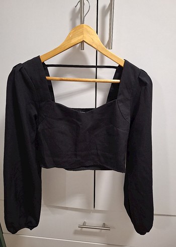 Trendyolmilla kalp yaka crop bluz