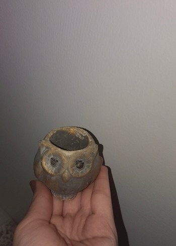 Bej Gri Baykuş Figürin - Görsel 4