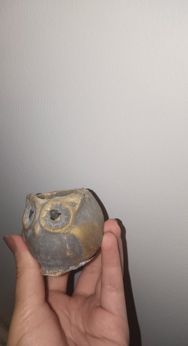 Bej Gri Baykuş Figürin - Görsel 3