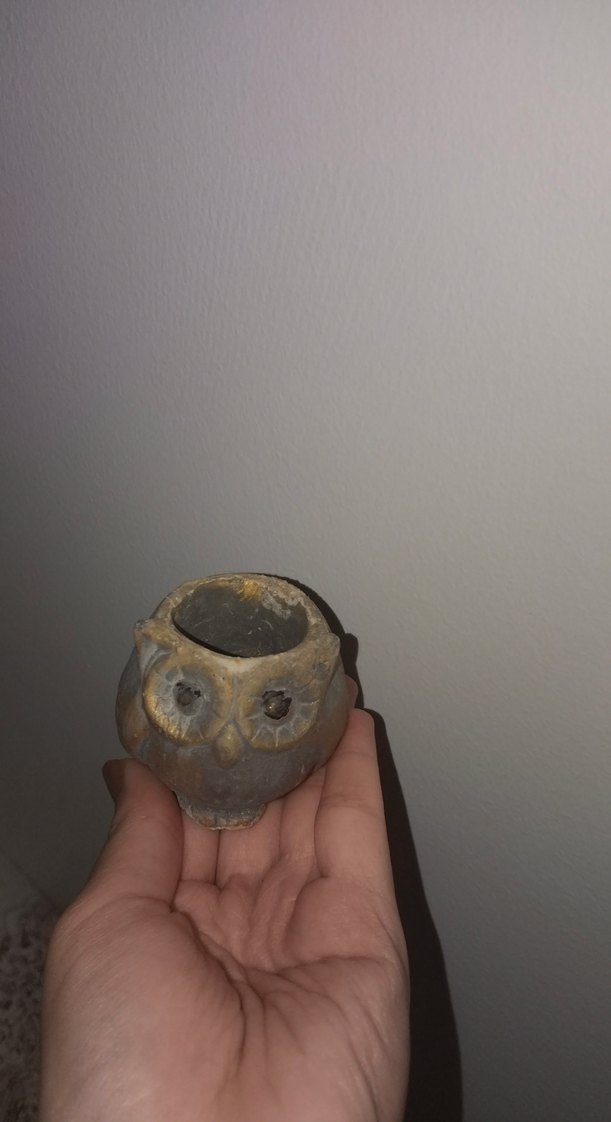 Bej Gri Baykuş Figürin - Görsel 4