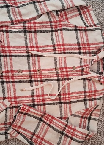 Kapüşonlu Ekose Desenli Kadın Gömlek - Görsel 2