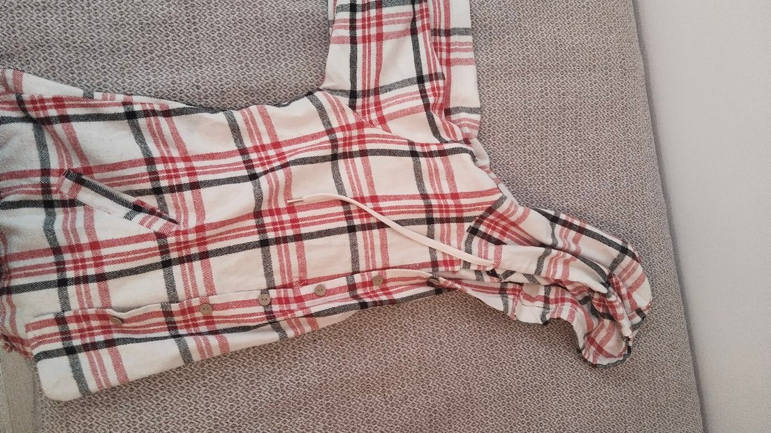 Kapüşonlu Ekose Desenli Kadın Gömlek - Görsel 5