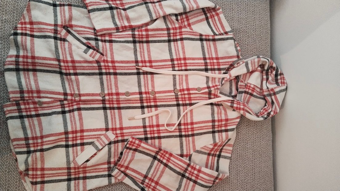 Kapüşonlu Ekose Desenli Kadın Gömlek - Görsel 2