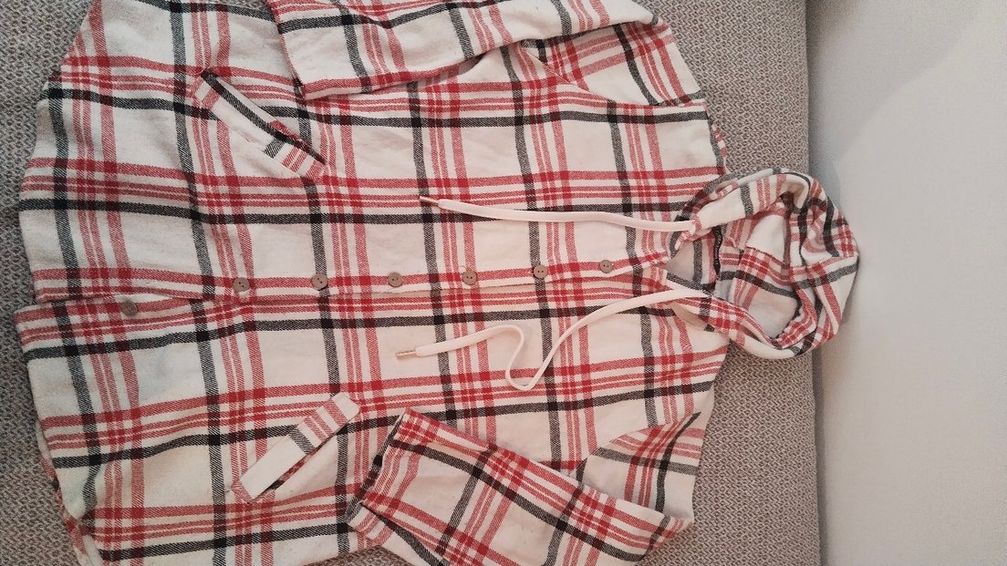 Kapüşonlu Ekose Desenli Kadın Gömlek - Görsel 3