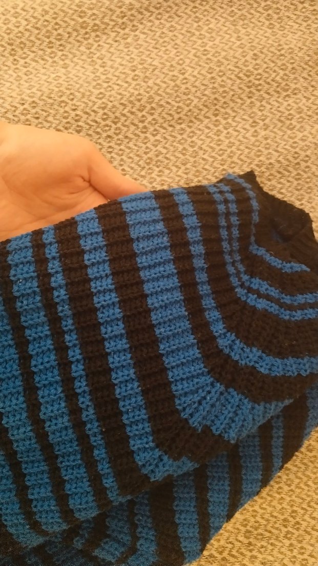 Trendyol Mavi Siyah Çizgili Kadın Kazak - Görsel 4