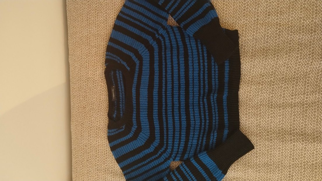 Trendyol Mavi Siyah Çizgili Kadın Kazak - Görsel 3