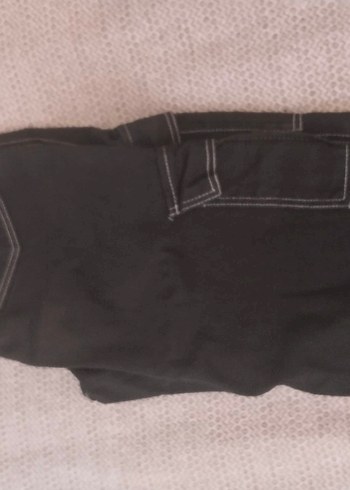 Düğmeli Siyah Kadın Bol Kesim Denim Pantolon - Görsel 4