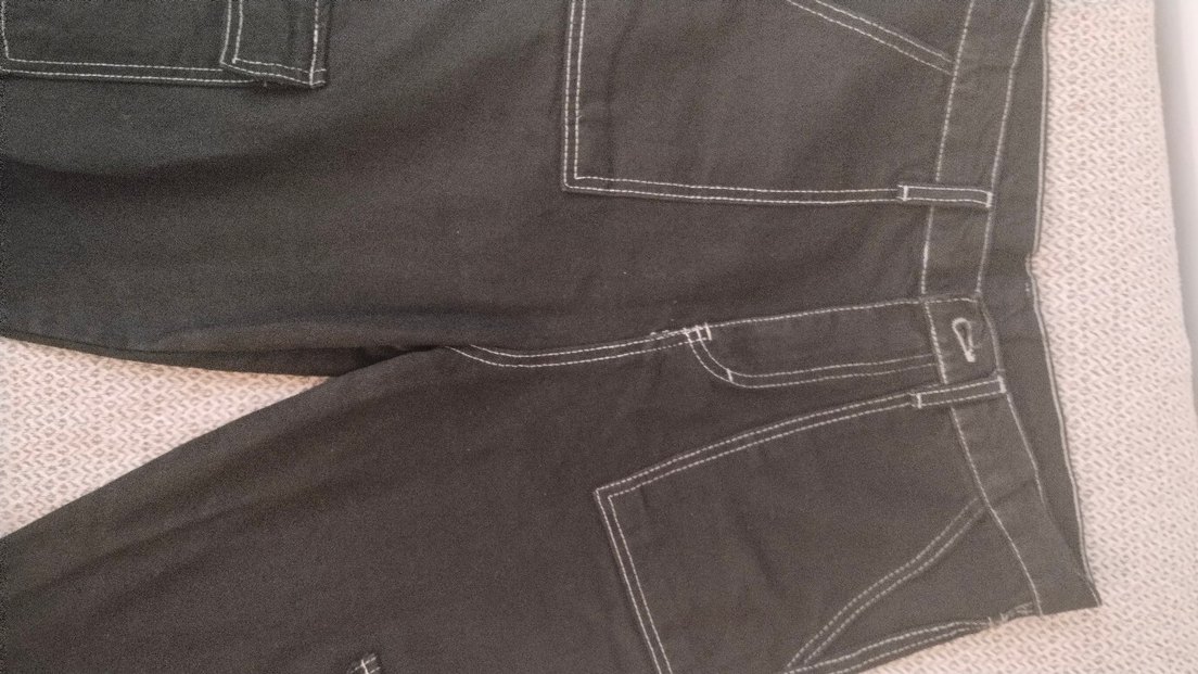 Düğmeli Siyah Kadın Bol Kesim Denim Pantolon - Görsel 3