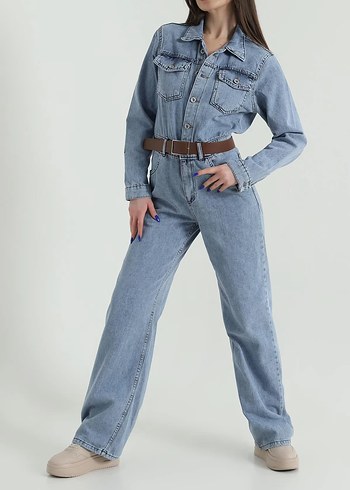 Kemerli Kadın Tulum - Görsel 3