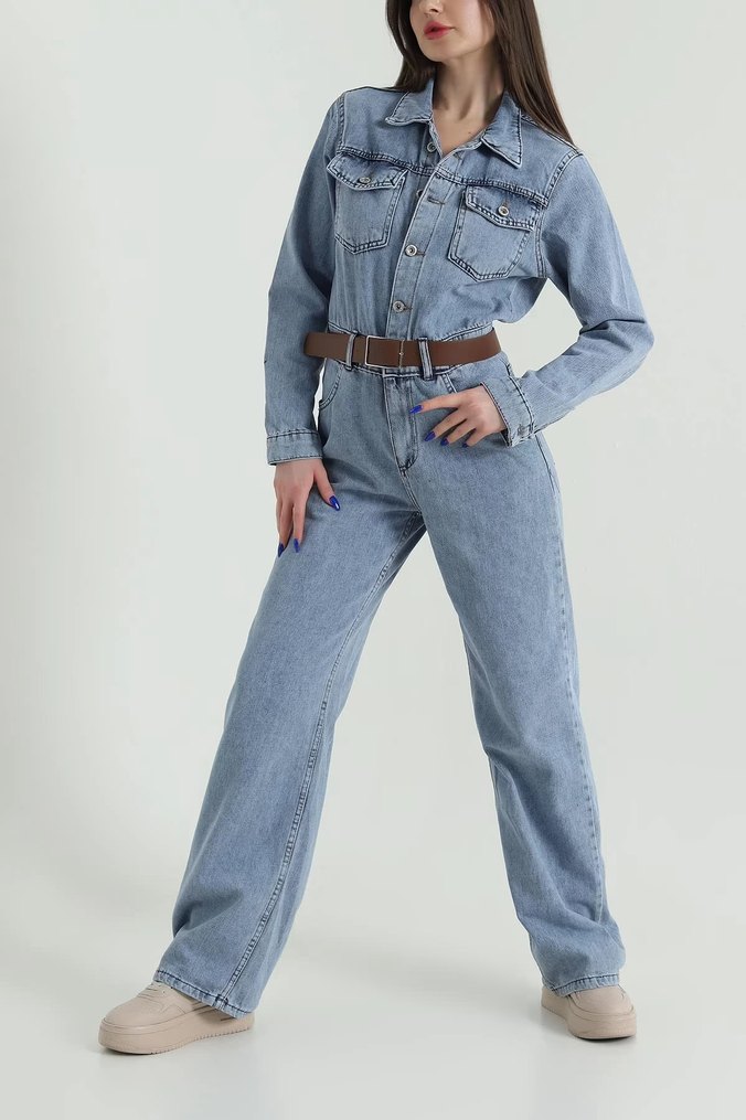 Kemerli Kadın Tulum - Görsel 3