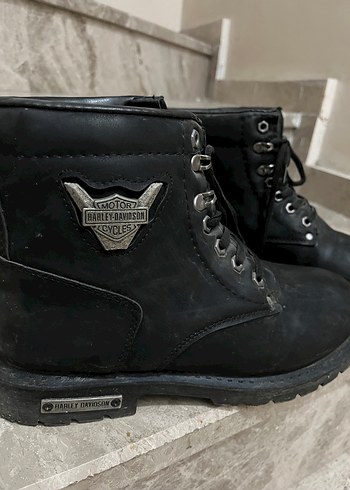 Erkek Siyah Deri Biker Botlar - Görsel 3