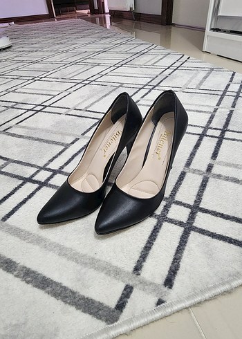 Klasik Siyah Stiletto Topuklu Kadın Ayakkabı 10 cm topuk - Görsel 2