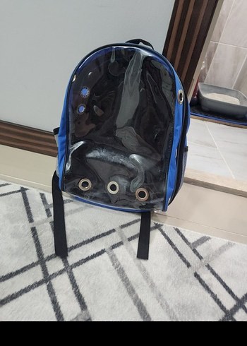 Koyu Mavi Sırt Çantası Evcil Taşıyıcı 
kutu ve tasma3lü set - Görsel 4