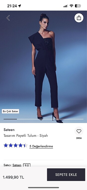 Saten Sateen siyah tulum