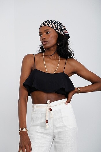 Zara ZARA VOLANLI ASKILI CROP