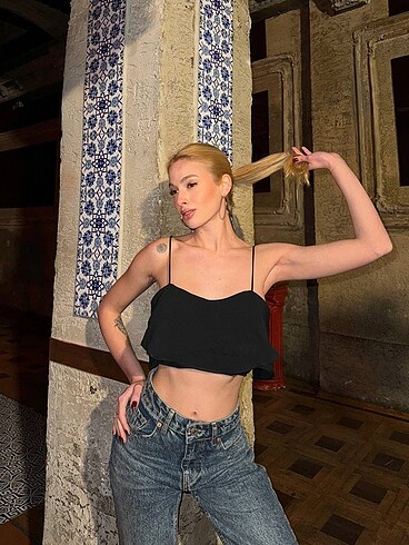 s Beden Zara Askılı Crop