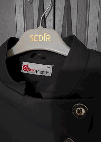 40 Beden Düğmeli Siyah Kadın Blazer
