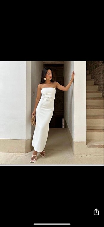Zara şık straplez elbise