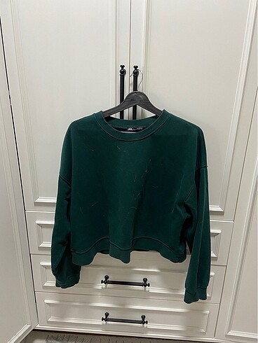 Zara petrol yeşili sweatshirt