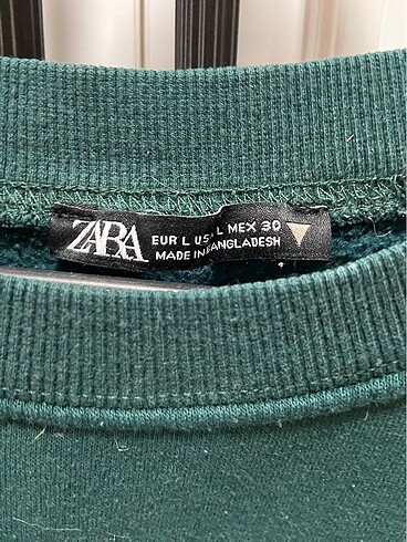 l Beden Zara petrol yeşili sweatshirt