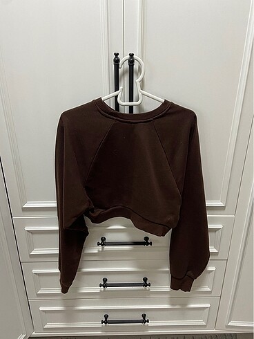 Bershka BERSHKA kahverengi crop sweatshirt