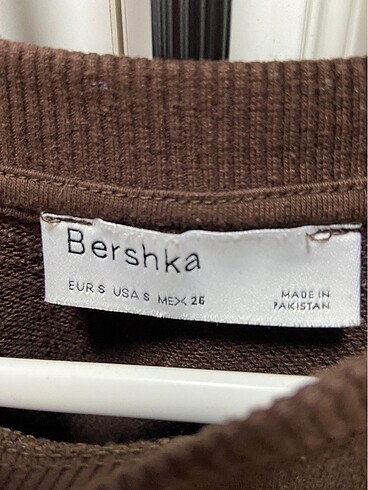 s Beden BERSHKA kahverengi crop sweatshirt