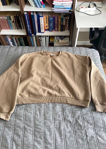 Bej Kadın Uzun Kollu Basic Sweatshirt
