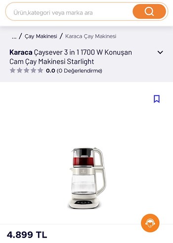 Karaca Çaysever 3 in 1 Cam Çay Makinesi 1700W