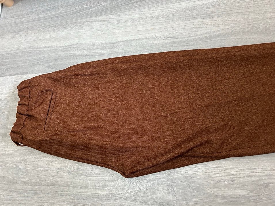 Kemer Detaylı Kahverengi Yün Kadın Pantolon - Görsel 4