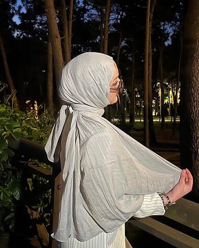 Diğer açık gri pamuk kıraş şal