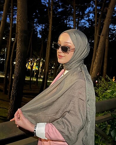 Beden füme renk pamuk kıraş şal