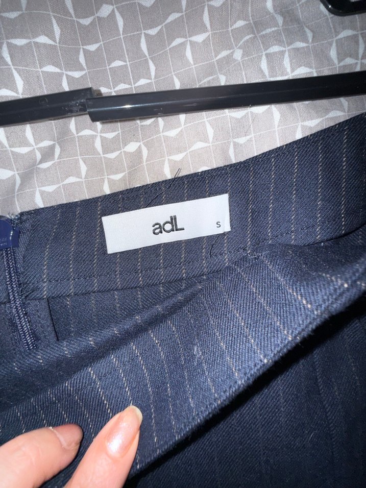 Lacivert Çizgili Mini Etek - Görsel 4