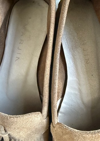 Bej Süet Püsküllü Kadın Loafer - Görsel 3