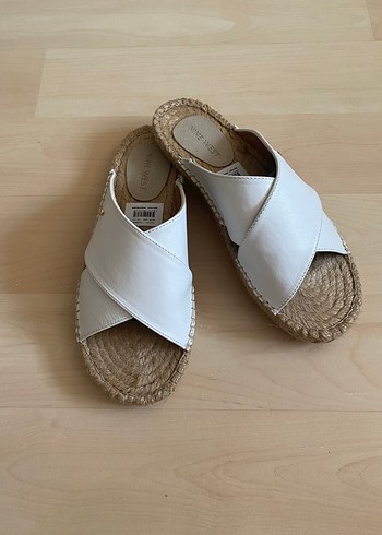 NİNE WEST HAKİKİ DERİ HASIR DETAYLI TERLİK - Görsel 3