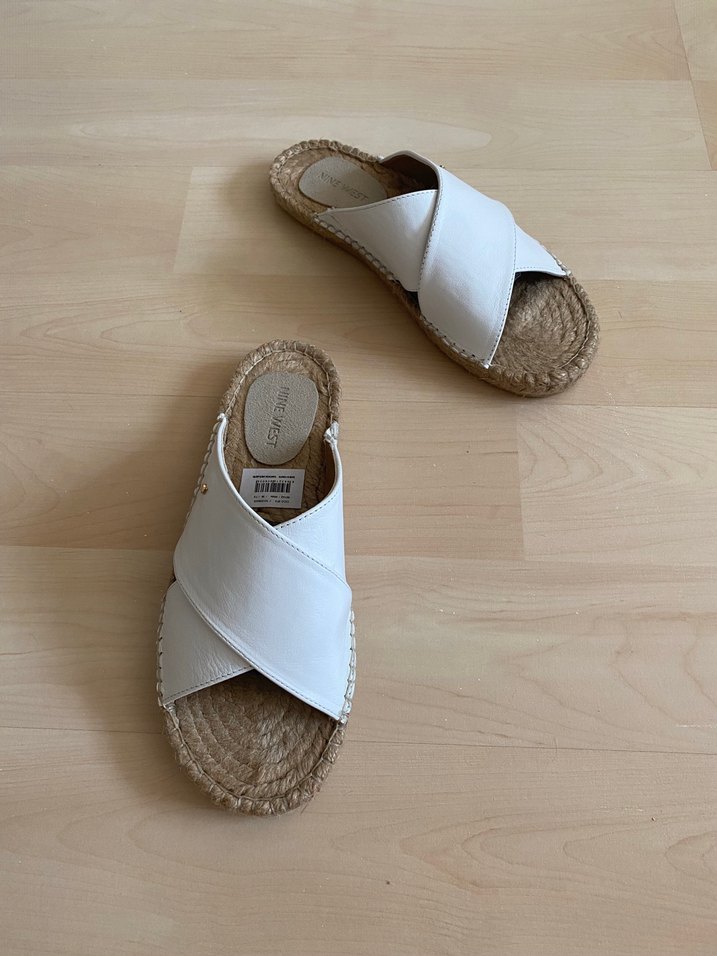 NİNE WEST HAKİKİ DERİ HASIR DETAYLI TERLİK - Görsel 2