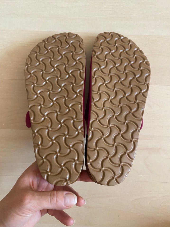 NİNE WEST HAKİKİ DERİ FUŞYA TAŞLI Tokalı Terlik - Görsel 5