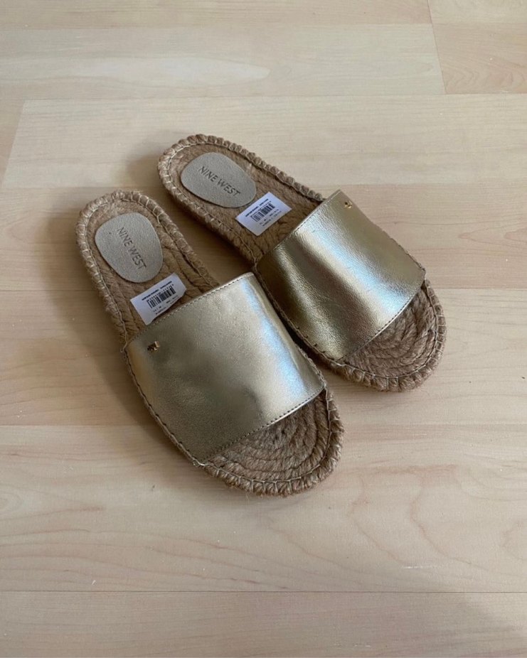 NİNE WEST HAKİKİ DERİ HASIR DETAYLI TERLİK - Görsel 2