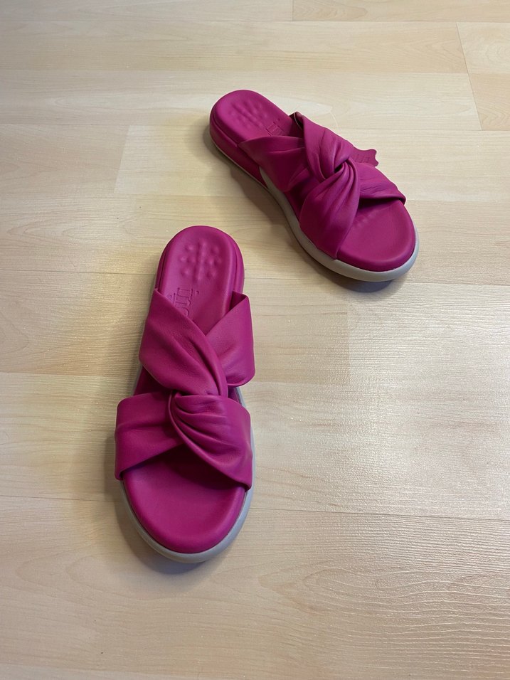 SON FİYATTIR! İNCİ HAKİKİ DERİ FUŞYA TERLİK - Görsel 2