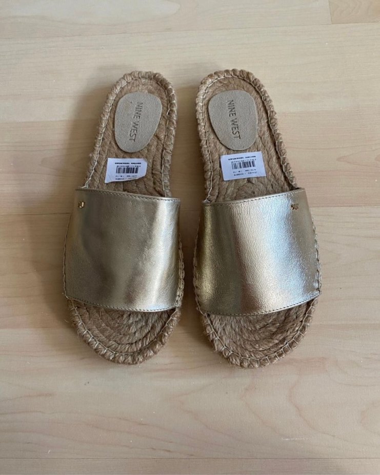 NİNE WEST HAKİKİ DERİ HASIR DETAYLI TERLİK - Görsel 3