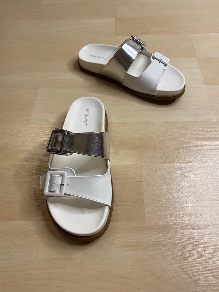 Orijinal NİNE WEST Tokalı Beyaz Kadın Terlik - Görsel 2