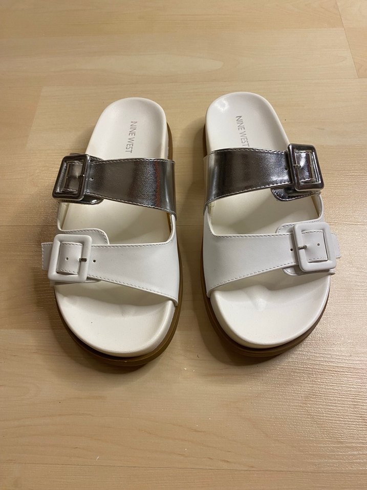 Orijinal NİNE WEST Tokalı Beyaz Kadın Terlik - Görsel 3