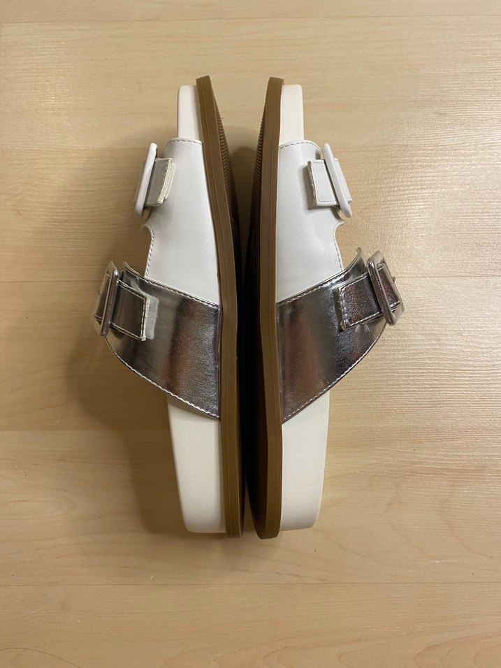 Orijinal NİNE WEST Tokalı Beyaz Kadın Terlik - Görsel 5