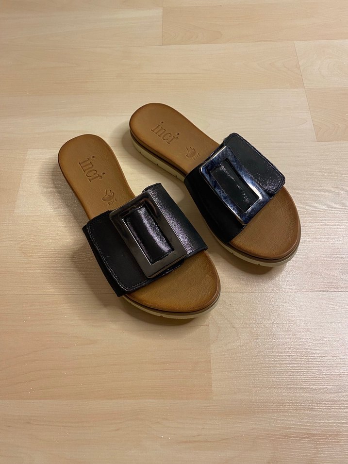 Hakiki deri Tokalı cırtlı Kadın Terlik - Görsel 3