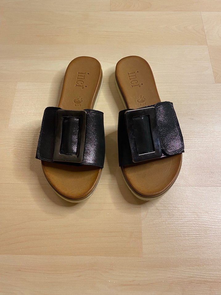 Hakiki deri Tokalı cırtlı Kadın Terlik - Görsel 4