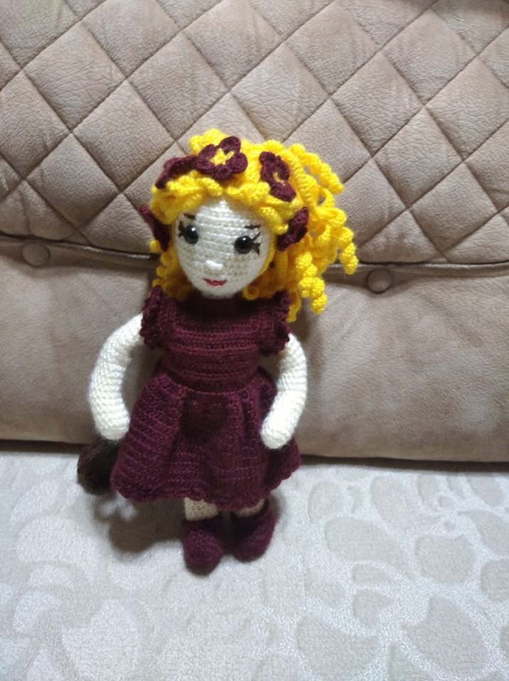 Bordo El Örgüsü Renkli Bebek - Görsel 2