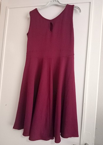 Bordo V Yakalı Kolsuz Triko Elbise