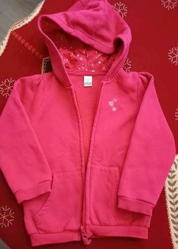 Kız Çocuk Kapüşonlu Pembe Fermuarlı Ceket