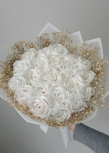 beyaz gül demeti - Görsel 5