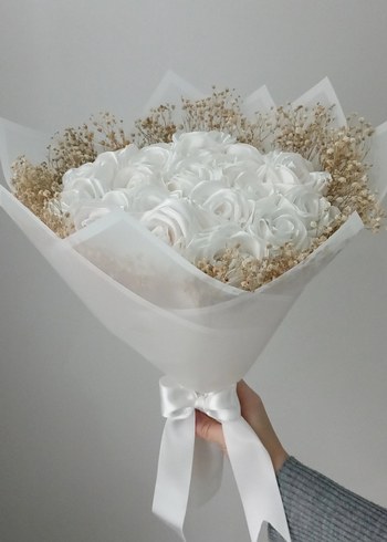 beyaz gül demeti - Görsel 2